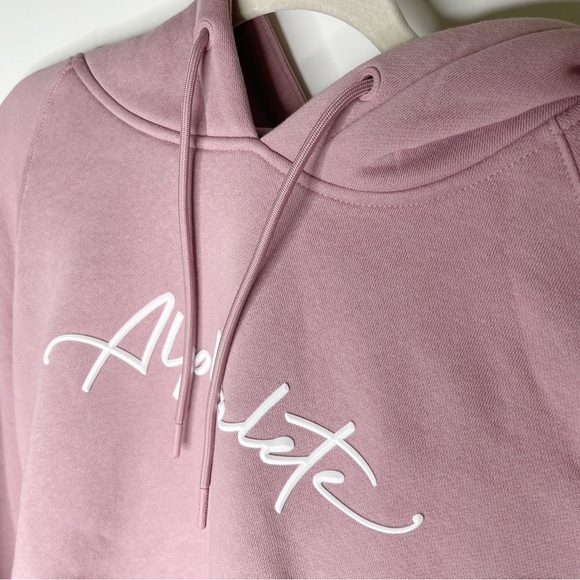Alphalete Pink Script Logo Cropped Hoodie Women's Size Small - Picture 6 of 13